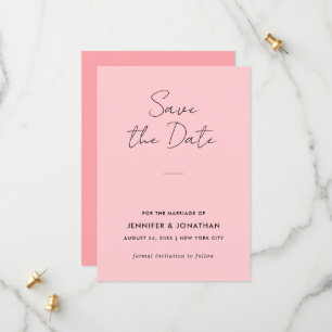 Modern typografimall Blush Rosa Elegant Spara Datumet