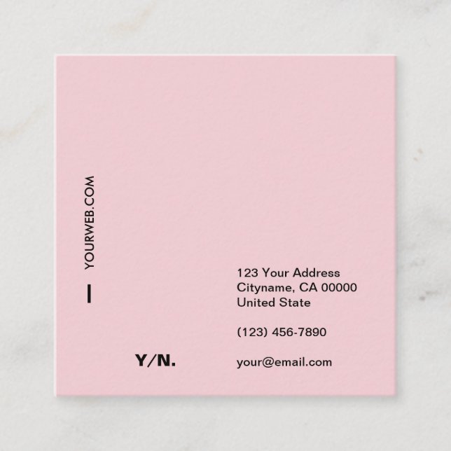 Modern typografipastell kvadrerar visitkorten fyrkantigt visitkort (Framsida)