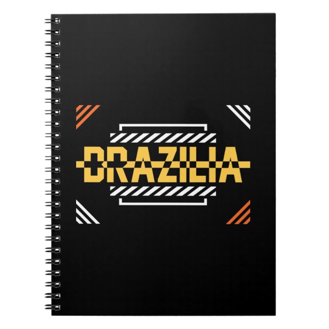Modern typografisk design för Brazilia Anteckningsbok (Framsidan)