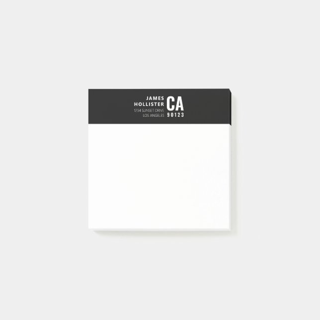 Modern typografisk design | Svart & Vitt Post-it Block (Framsida)