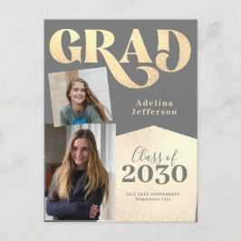 Modern typografisk fotosamling i glitter, studente meddelande vykort