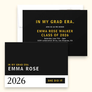 Modern Typografisk Grad Era festinbjudan Inbjudningar