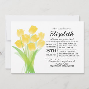 Modern typografisk Gult Tulip-Möhippa Inbjudningar