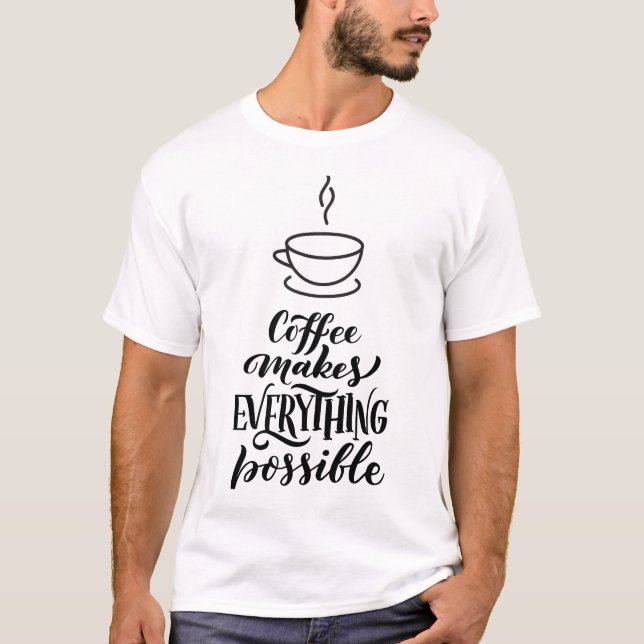Modern typografisk kaffeoffert t shirt (Framsida)
