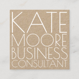 Modern Typografisk Kraft Business Consultant Fyrkantigt Visitkort