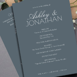 Modern Typografisk mittpunkt i Bröllop Program