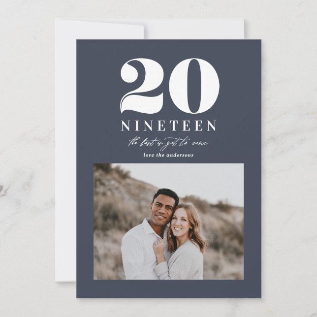 Modern typografisk nyårsfirande julkort (Framsida)