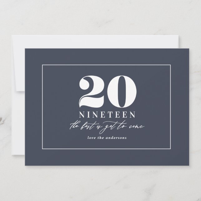 Modern typografisk nyårsfirande julkort (Framsida)