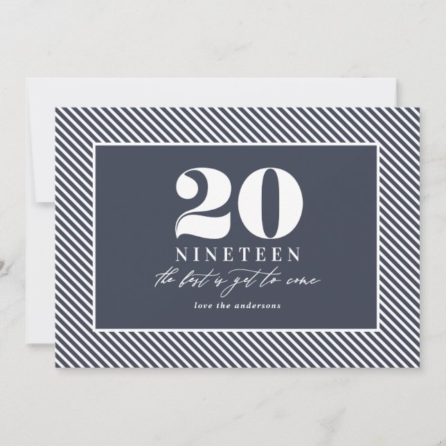 Modern typografisk nyårsfirande julkort (Framsida)