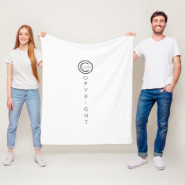 Modern typografisk vit upphovsrätt fleecefilt