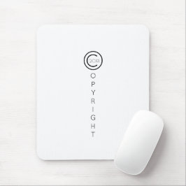 Modern typografisk vit upphovsrätt musmatta