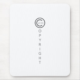 Modern typografisk vit upphovsrätt musmatta