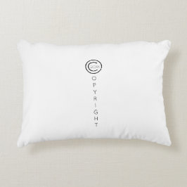 Modern typografisk vit upphovsrätt prydnadskudde