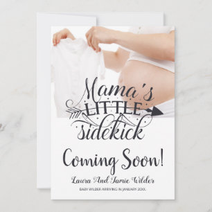 Modern Typography Baby Bump Photo Gravid Annou Meddelande