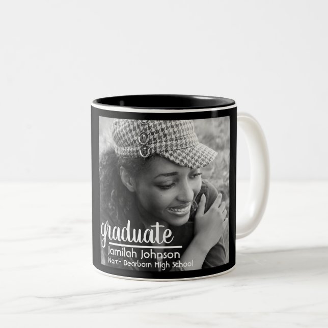Modern Typography Black White-klass 2022 Mugg (Framsida höger)