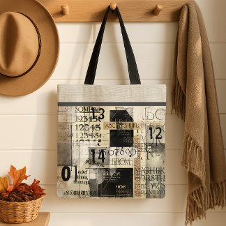 Modern Typography Design Tote Tygkasse