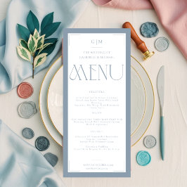Modern Typography Dusty Blue Save The Date  Meny