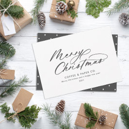 Modern typography elegant script company julkort