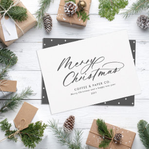 Modern typography elegant script company julkort