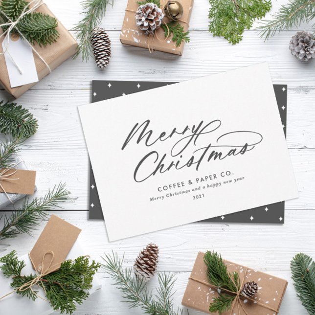 Modern typography elegant script company julkort (Skapare uppladdad)