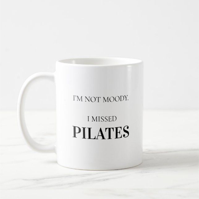 Modern Typography Funny Humor Pilates Quote Kaffemugg (Vänster)