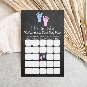 Modern Typography Gender Reveal Party! Baby Bingo