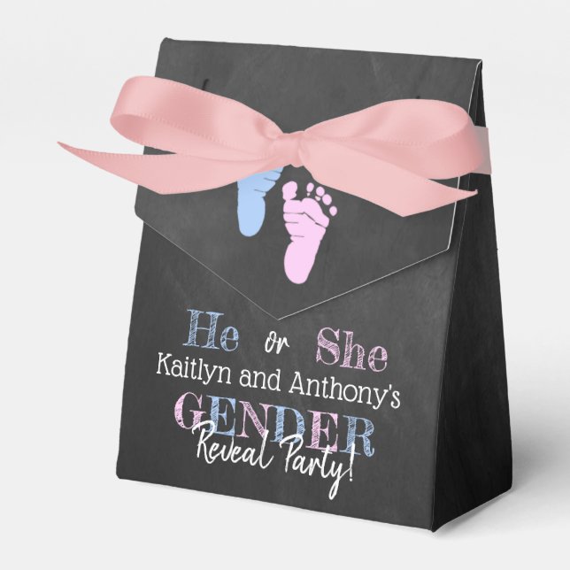 Modern Typography Gender Reveal Party! Baby Shower Presentaskar (Framsidan Sidan)