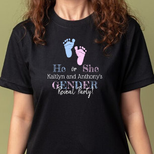 Modern Typography Gender Reveal Party! Baby Shower T Shirt