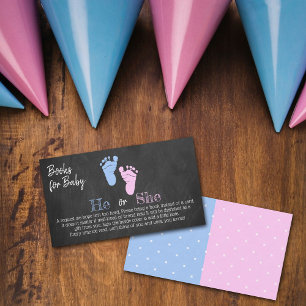 Modern Typography Gender Reveal Party! Bok Tilläggskort
