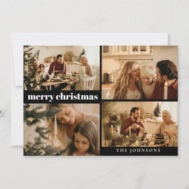 Modern Typography God jul Helgdag Card Julkort (Framsida)