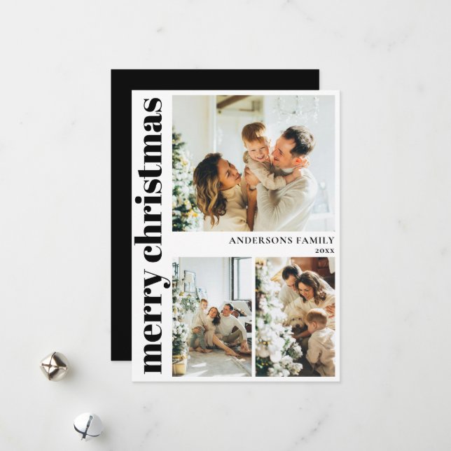 Modern Typography God jul Helgdag Card Julkort (Fram/Back In Situ)