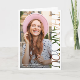 Modern Typography Graduate 2 Photo Thank You Kort