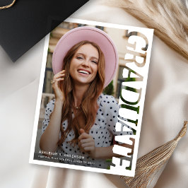 Modern Typography Graduate Photo Graduation Meddelande
