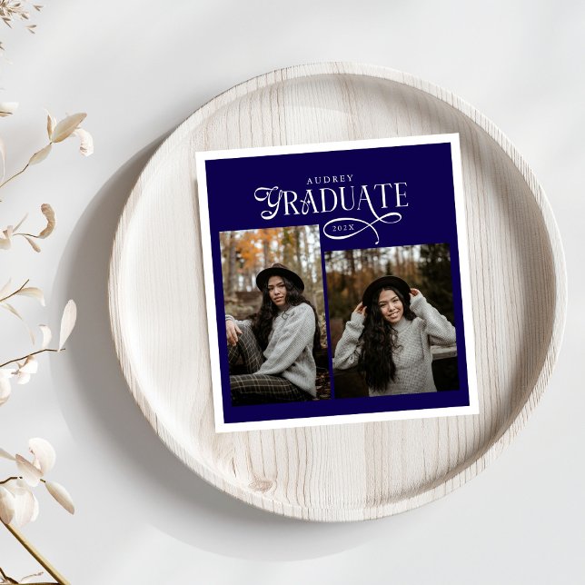 Modern Typography Graduate Photo Graduation Pappersservett (Skapare uppladdad)