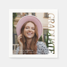 Modern Typography Graduate Photo Graduation  Pappersservett