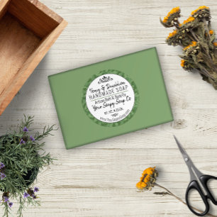 Modern Typography Manar Soap Grönt Camouflage Runt Klistermärke