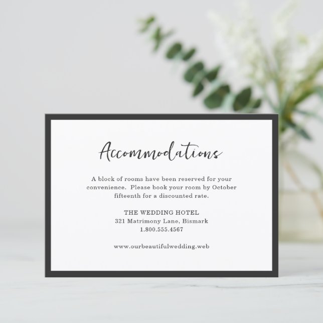 Modern Typography Minimalist Wedding Tilläggskort (Stående Fram)