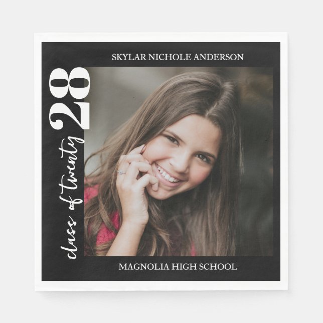 Modern Typography Photo Graduation Pappersservett (Framsidan)