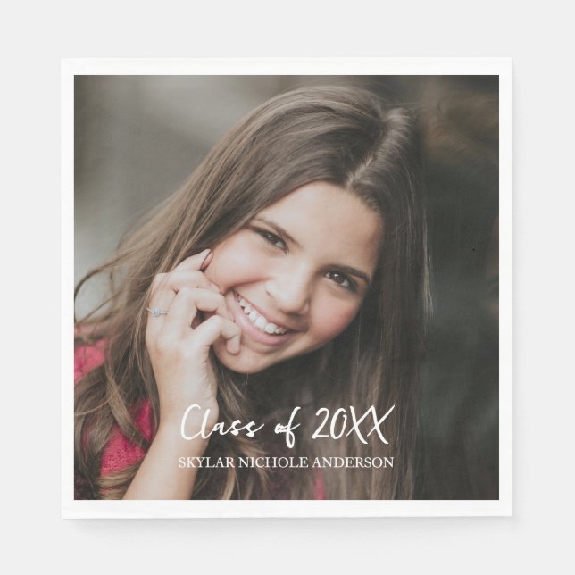 Modern Typography Photo Graduation Pappersservett (Framsidan)