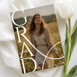 Modern Typography Photo Overlay Graduation Party Inbjudningar