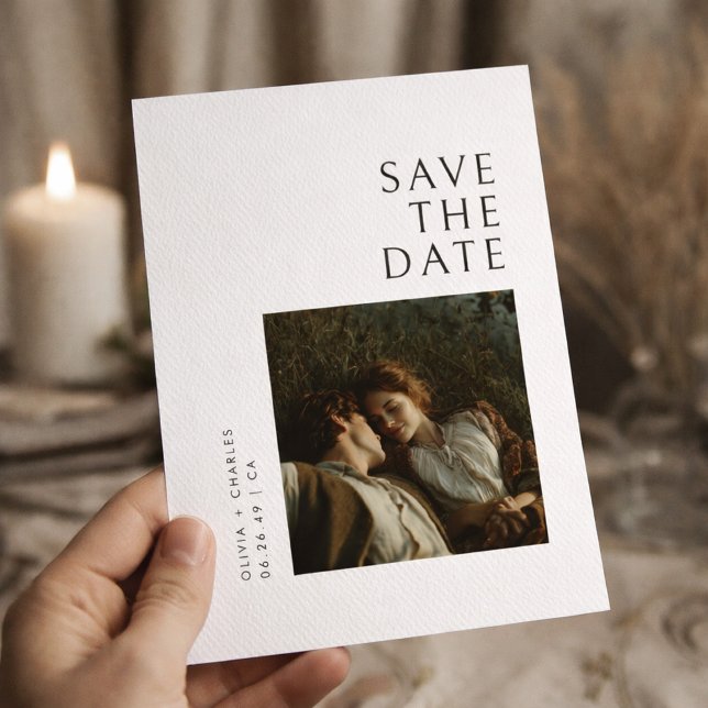 Modern Typography Photo Wedding Save the Date Spara Datumet (Skapare uppladdad)