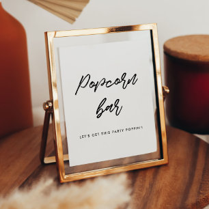 Modern typography Popcorn bar wedding sign Poster