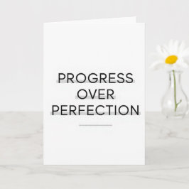 Modern typography progress over perfection text kort