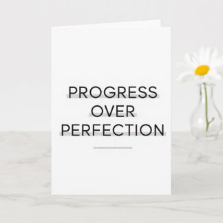Modern typography progress over perfection text kort