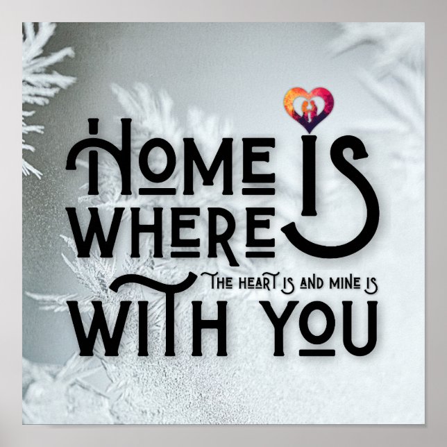 Modern Typography Romantic Heart Quote Square Poster (Framsidan)