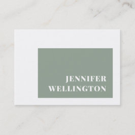Modern Typography Sage Grönt Ram Kreativ Visitkort