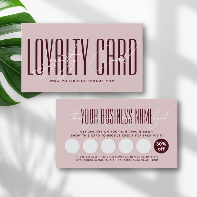 Modern typography script reward  lojalitetskort (Skapare uppladdad)