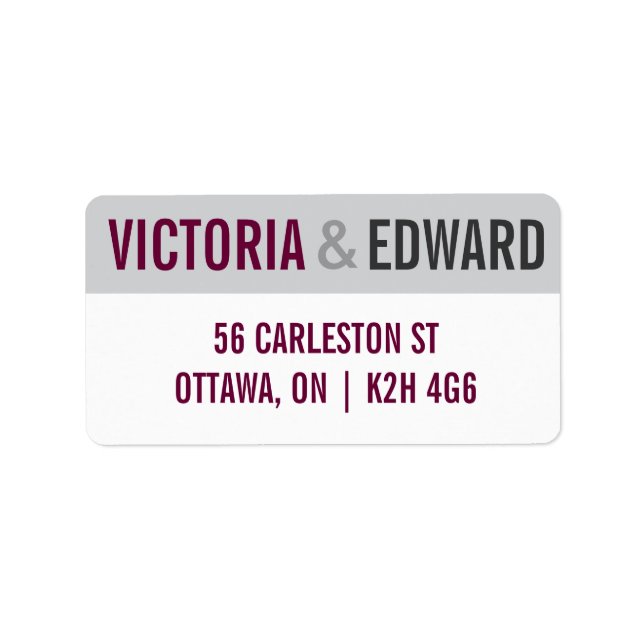 Modern Typsnitt bröllop-etikett Adressetikett (Framsidan)