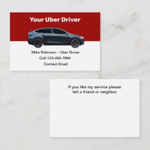 Modern Uber Driver Ride Hailing Visitkort