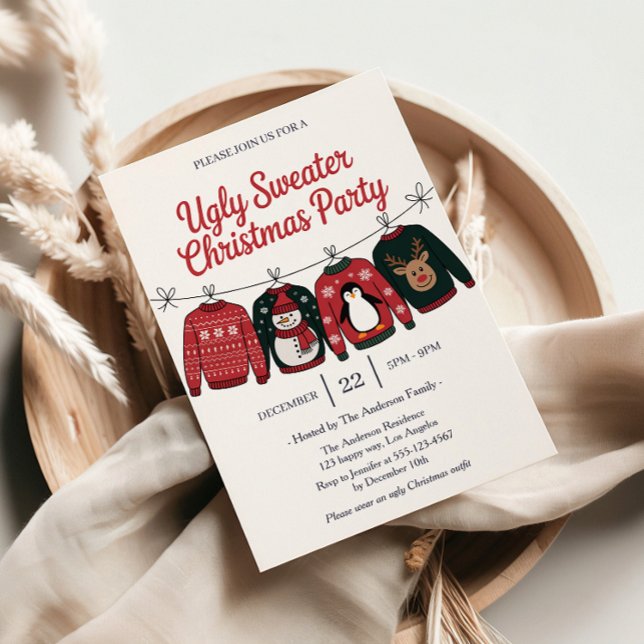 Modern Ugly God Jul Party Inbjudningar (Skapare uppladdad)